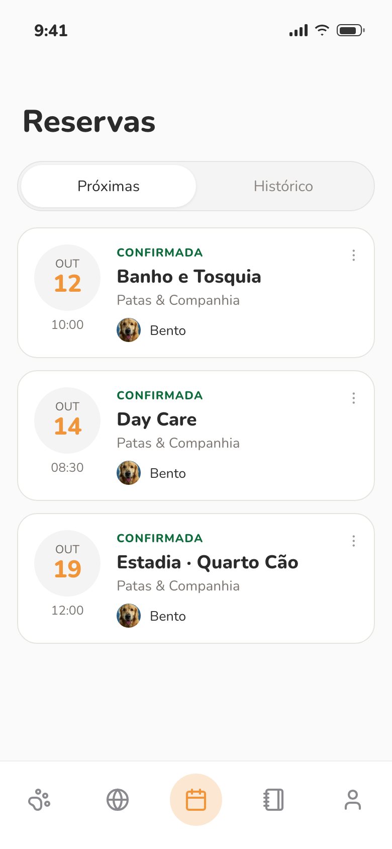 Próximas reservas confirmadas