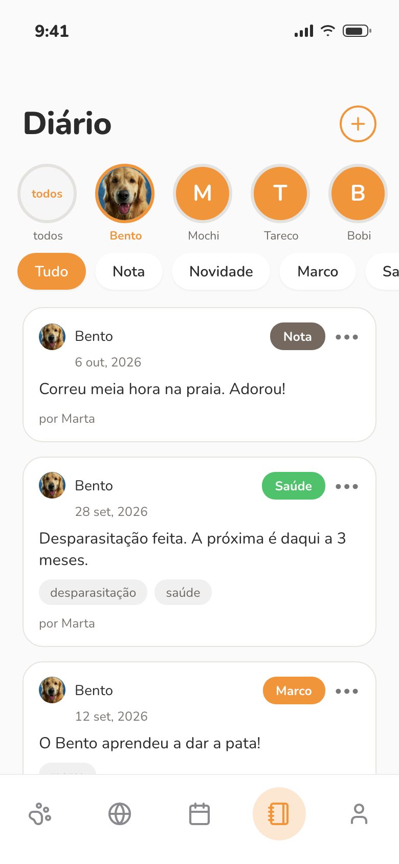 Diário com notas sobre o Bento
